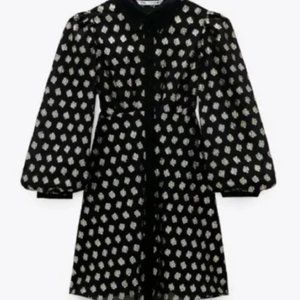 Zara metallic thread shirt dress